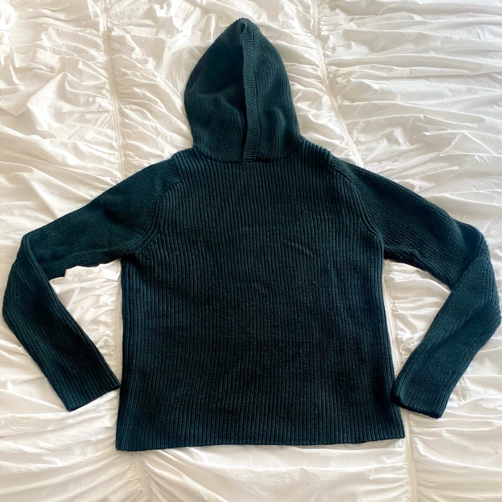Men's Dark Green Hooded Aether 100% Merino Wool Sweater